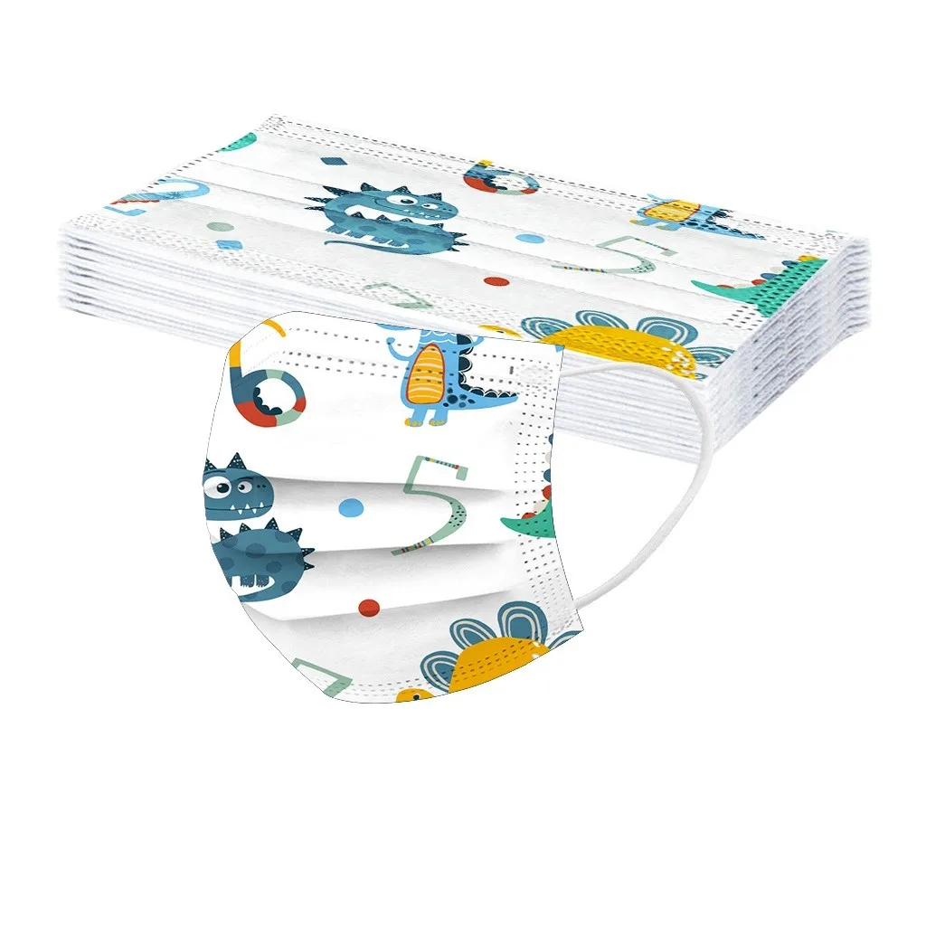 10 шт. одноразовая маска детская динозавра для лица Пылезащитная 3-слойная