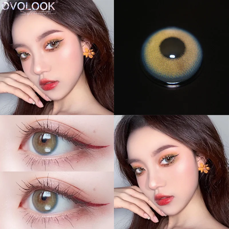 

OVOLOOK-2pcs/pair Lenses 6 Tone Beautiful Colored Lenses for Eyes Contact Lenses Eye Contacts Eye Color Lens Colored Contacts