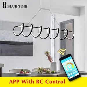 Кухонсветодиодный ная люстра для дома, столовой, гостиной, современные светодиодные светильники, металлическая Подвесная лампа белогочерного цвета