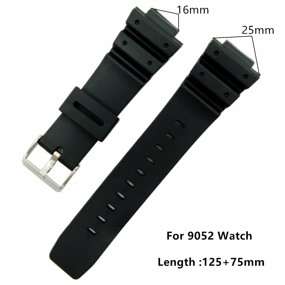 J1 16 мм черный ремешок для часов из ПВХ подходит DW-5600E DW-5700 G5600 5700 GM-5610/6900 9052 серии ремешок для часов сменный+ инструмент - Цвет ремешка: J1