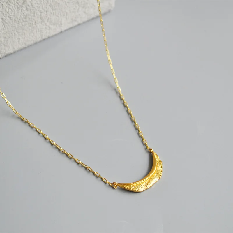 CMajor Korean Plating Technique Fashion Brass Jewelry Crescent Moon Clavicle Chain Gold Plated Trendy Pendant Necklace for Women | Украшения