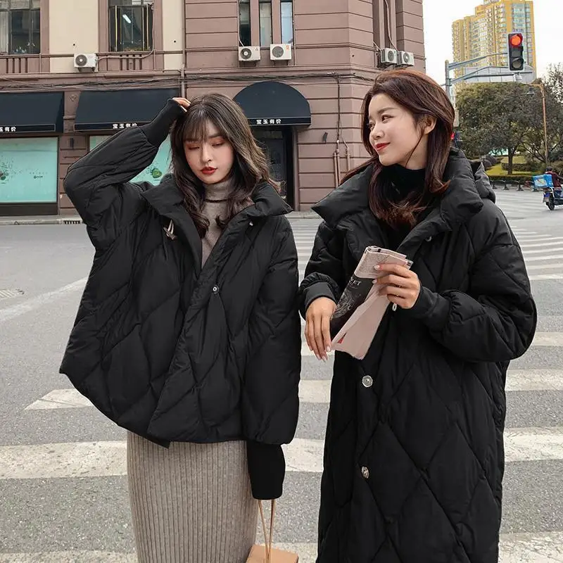 

Cow horn button loose cotton clothes women's fashion winter ins thickened coat women's autumn and winter small short
