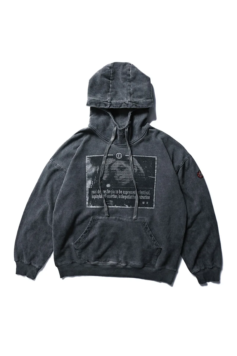 CAV EMPT C.E Gray Purple Green Hoodie Men Women Logo Cavempt Hoodie Embroidered Letters Cavempt Vintage Fashion Sweatshirt - Color: 1