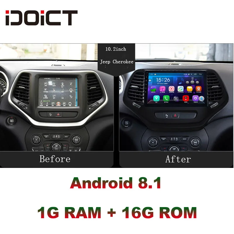 Автомобильный DVD-плеер IDOICT Android 8 1 GPS-навигация мультимедийный плеер для JEEP Cherokee