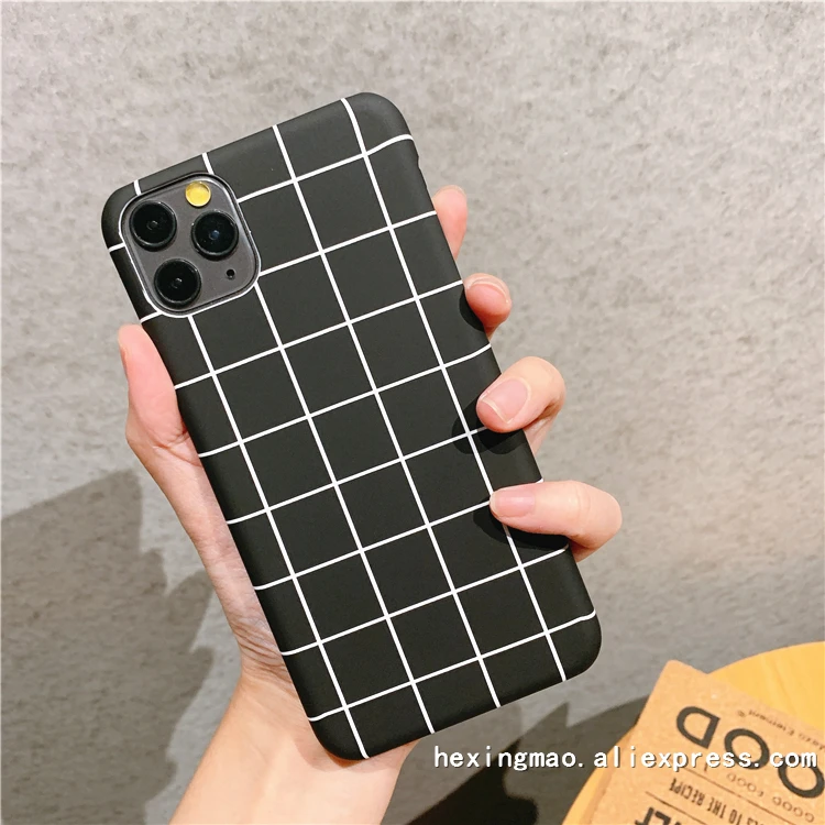 Модный черно белый клетчатый чехол для телефона iphone 11promax XS Max X XR 8 7 6 S PlusCover чехлы