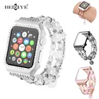 Чехол с агатом и стразами для Apple Watch 38 мм 42 мм 44 мм 40 мм, женский ремешок для часов iWatch Series 5 4 3 2