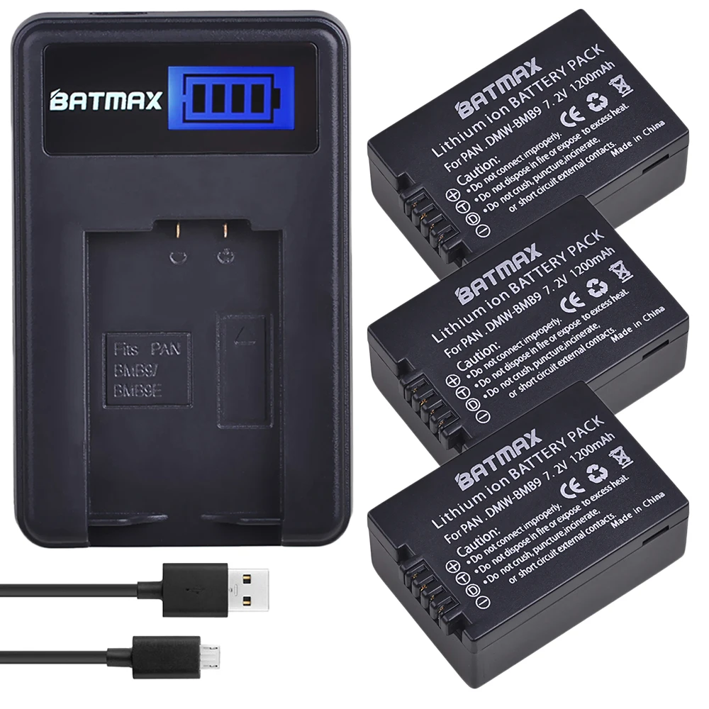 DMW-BMB9 аккумулятор DMW BMB9 + зарядное устройство USB с ЖК-дисплеем для Panasonic Lumix DMC FZ40K FZ45K