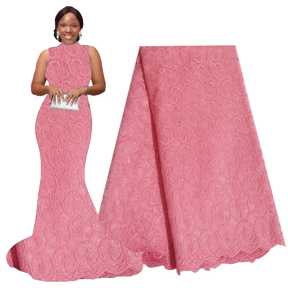 Африканская Кружевная Ткань 5 ярдов материал африканская сетчатая кружевная