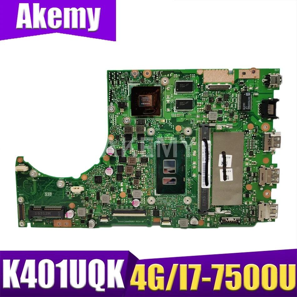 

K401UQK MAIN_BD._4G / I7-7500U / AS GT940MX / V2G материнская плата для ASUS K401U K401U A401U K401UQ K401UQK Материнская плата ноутбука 100% протестировано