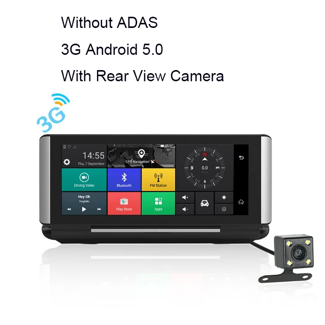 Anfilite 6,8" 3g/4G Автомобильный видеорегистратор gps навигация ADAS Android 5,1 1G/16G wifi Full hd 1080P видео регистратор видеорегистратор - Размер экрана, дюймов: 3G with rearcam