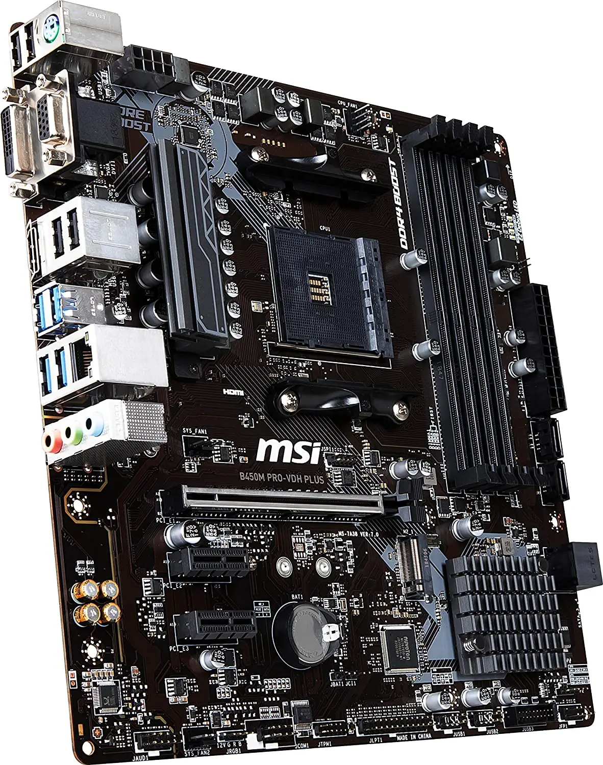 Kaufen MSI B450M PRO-VDH PLUS Motherboard DDR4 64GB AMD B450 Buchse AM4 PCI-E 3,0 M.2 USB 3,1 Micro ATX Verwendet Intel Motherboard
