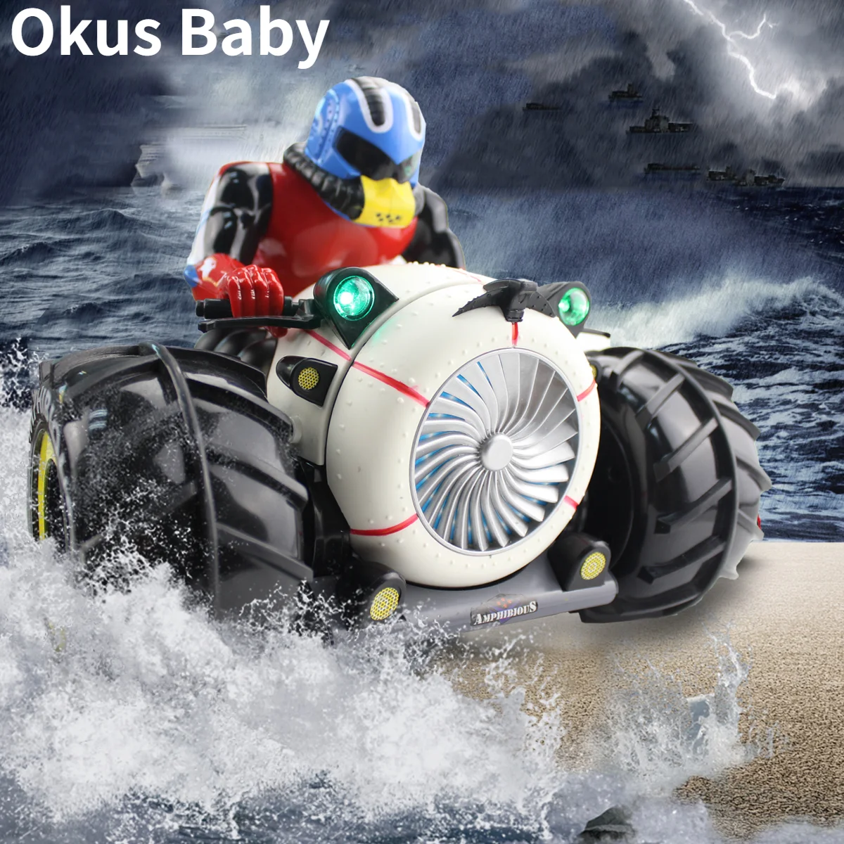 2.4G RC Car Dirt Bike Rock Crawler Amphibious Radio Control Motorcycle Stunt Racing Vehicle Model Light Electric Hobby Toys