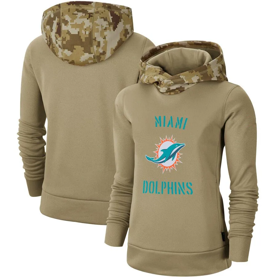 

Miami Women's Salute to Service Dolphins Therma Pullover Hoodie - Khaki