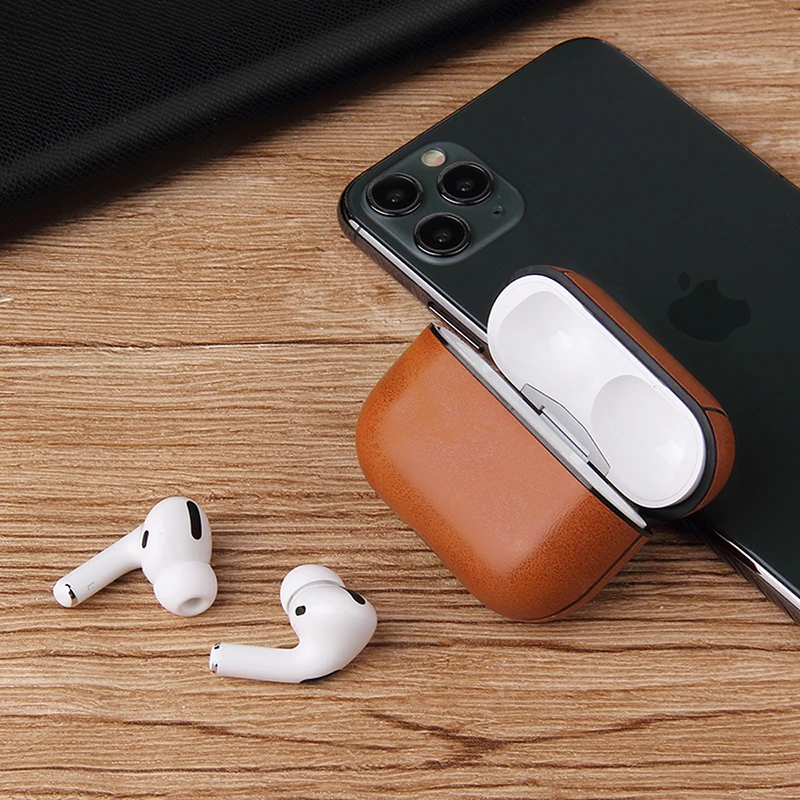 Отличный кожаный чехол для Apple Airpods Pro correa 3 2 1 противоударный Air pods защитный