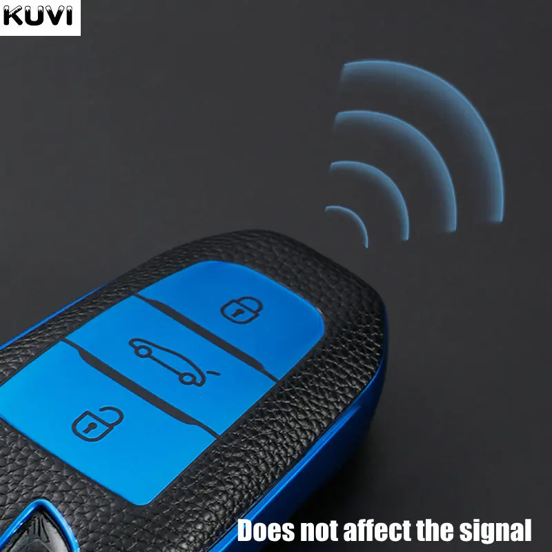 Кожаный ТПУ чехол для автомобильного ключа дистанционного управления Peugeot 208 308 408