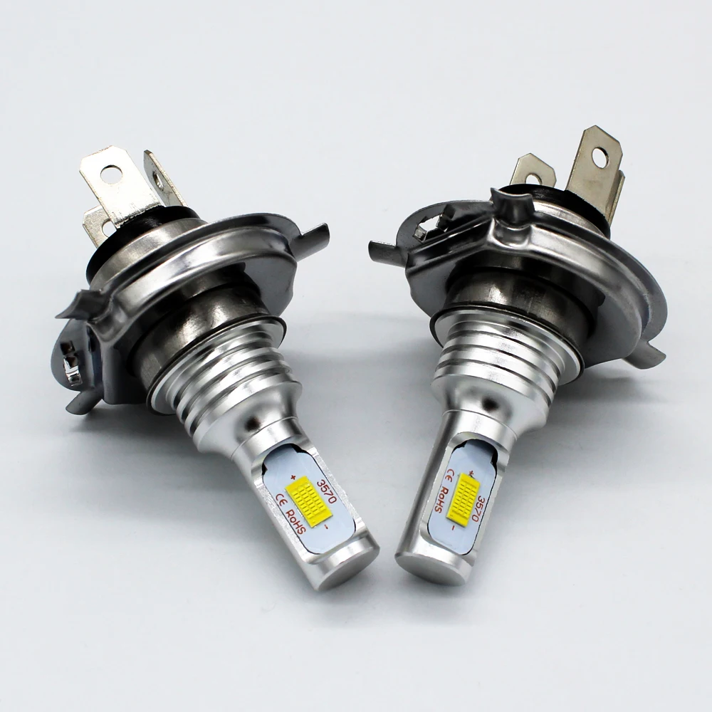 2 шт 12V 24V 950lm H4 высокое Мощность светодиодный лампа автомобиля Белый вождения