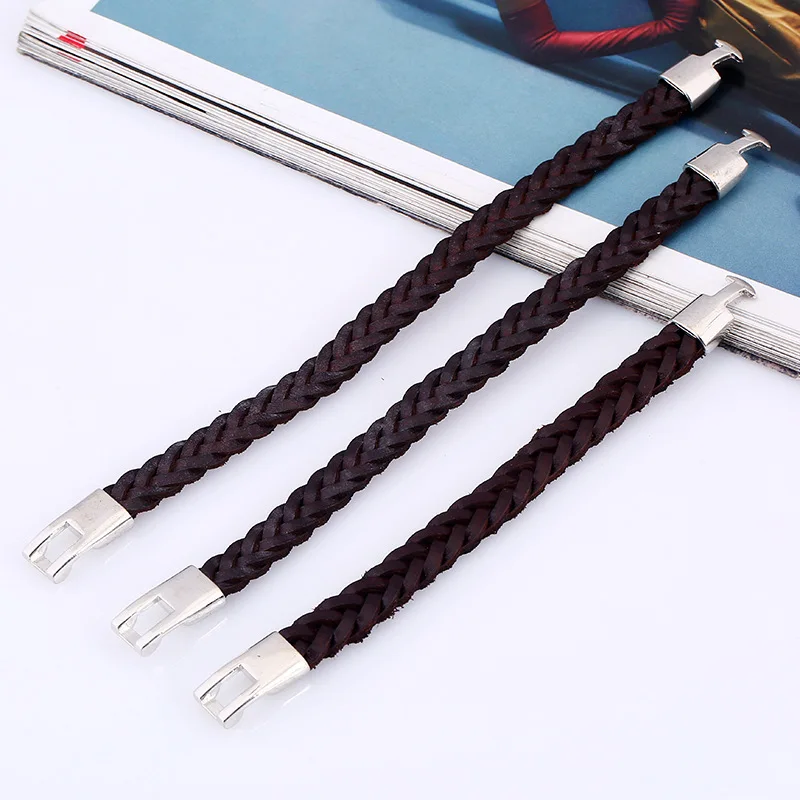 Плетеный браслет 1 шт. для пары простой крючок мужчин и женщин плетеный кожаный