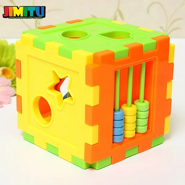 JIMITU красочные детские блоки игрушки пластиковые развивающие в форме коробки