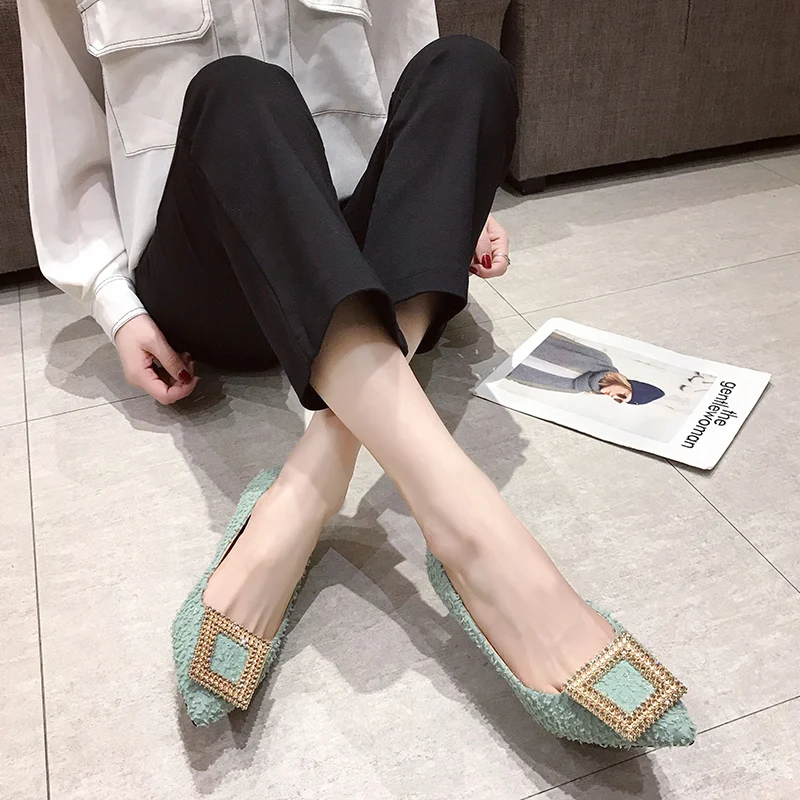 

Fashion Buckle Pumps Women High Heel Shoes Elegant Rhinestone Ladies Office Shoes Pointed Toe Women Party Wedding Shoes Pumps
