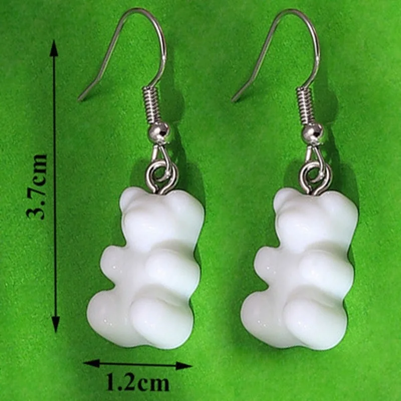 

1Pair statement minimalist dangle earring jelly Polychromatic Gummy Bear drop earrings fashion minimalist stud earings for women