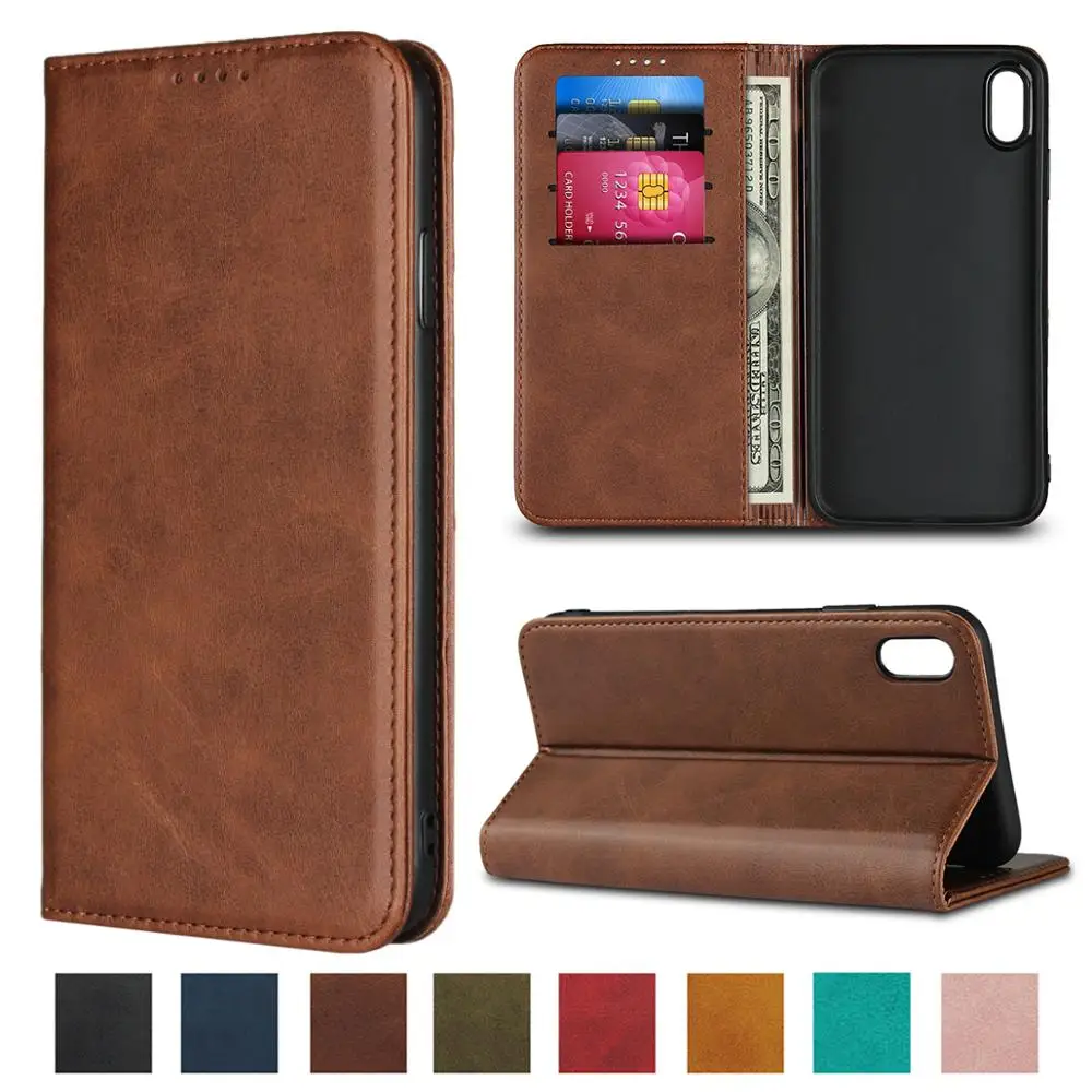Кожаный чехол для iphone XS Max XR X мобильного телефона 6 6s 7 8 Plus Магнитный бумажник карт