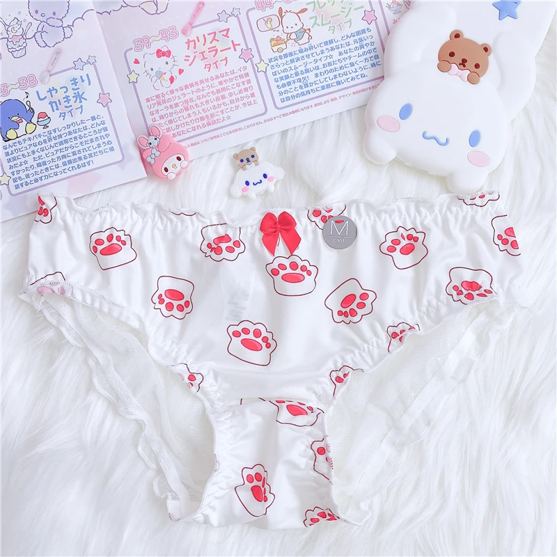 Японские кошачьи отпечаток когтя женские трусики модные мягкие для сестер