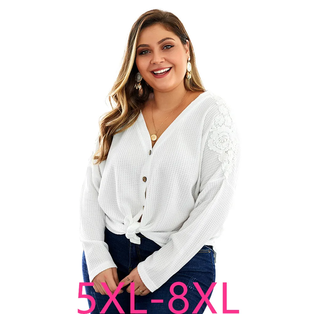 Новинка Сезон весна осень Размера плюс топы для женщин вязанная кофта Длинные