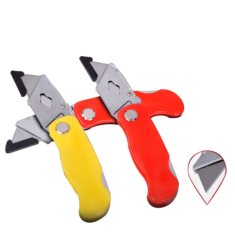 Folding Utility Knife Large Paper Cutter Open Box Carpet Wallpaper Ladder Blade Non Slip | Инструменты