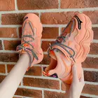 Дизайнерские дышащие кроссовки, Женская Повседневная Вулканизированная обувь на платформе, модные массивные кроссовки для баскетбола, женская обувь на шнуровке 5 см