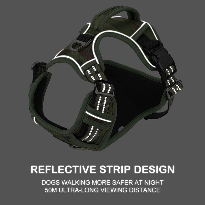 Durable No Pull Pet Military K9 Dog Tactical Harness Vest Padded Reflective Training Quick Release For Large Medium | Дом и сад