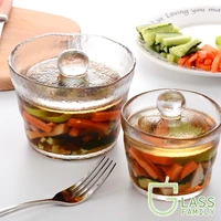gf thicken transparent glass pickle jar japanese style kimchi pot glass food storage container sealed cans for vegetable 650ml