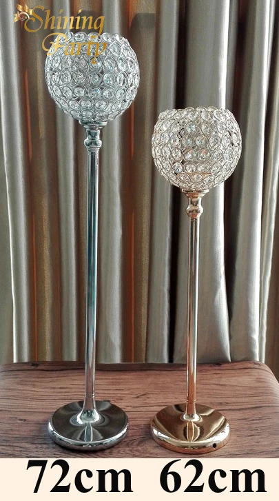 Серебряный/Золотой хрустальный подсвечник 1 шт. центральные части свадебного