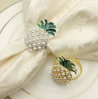 12pcslot pearl pineapple metal napkin ring hotel western food cloth napkin buckle metal paper ring napkin ring