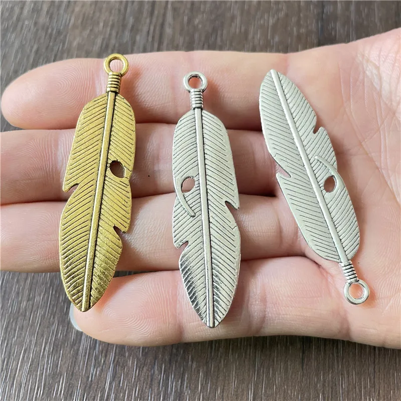 

10pcs couples love for life fashion feather pendant DIY handmade jewelry pendants wholesale jewelry accessories