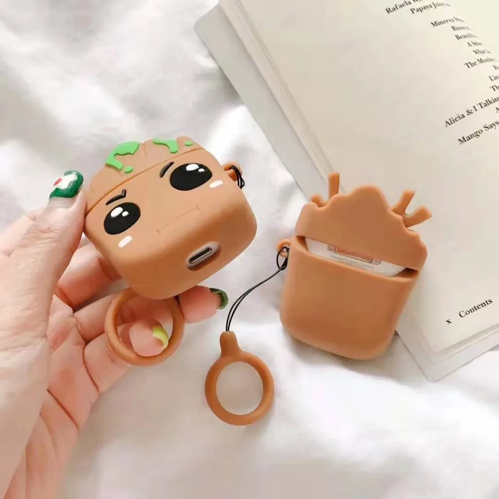 Детское дерево грот брелок для ключей Apple Airpods беспроводная гарнитура силиконовый защитный чехол зарядная коробка стражи брелок в виде Галактики