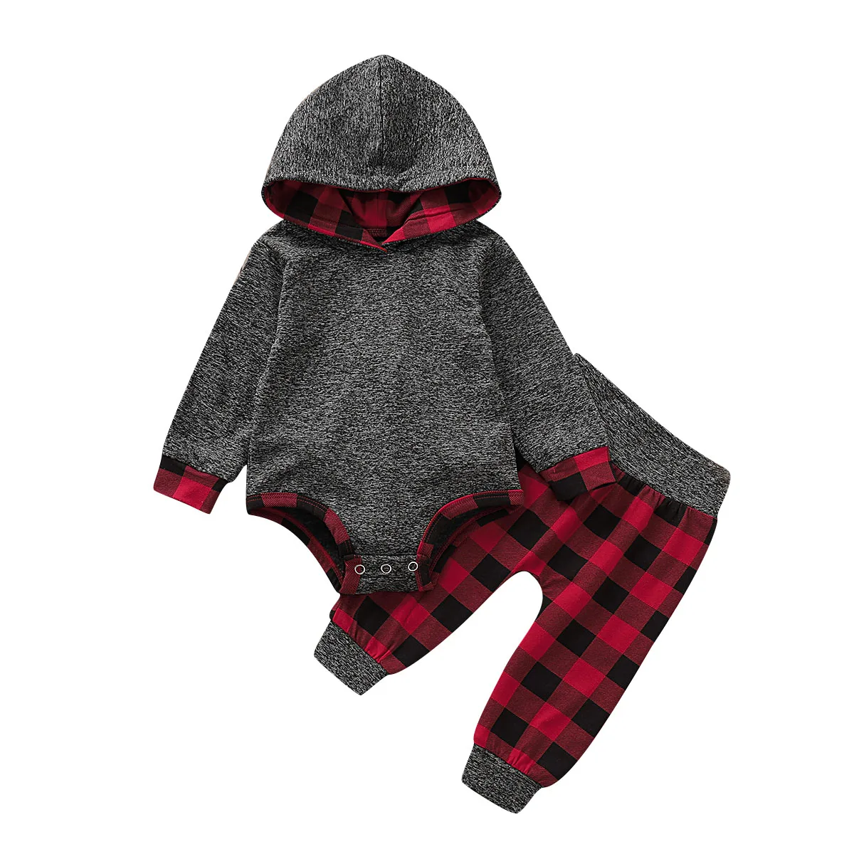 

Pudcoco Toddler Baby Boy Girl Kids Hooded Bodysuit Pants Autumn Winter Outfit Clothes Baby Clothing New Style 2021