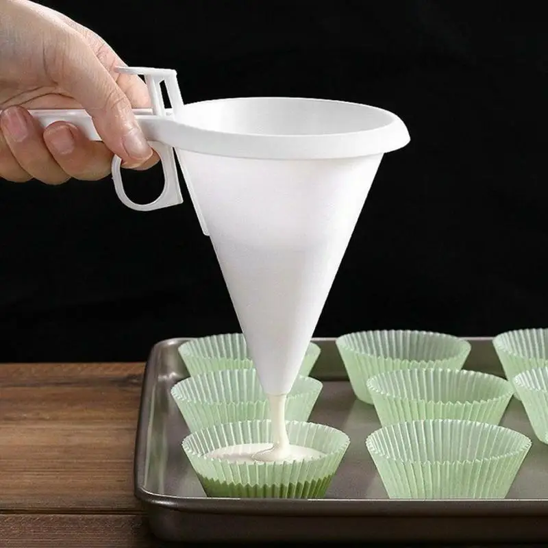 Пластиковом черном/белом острый рот Воронка для крем обледенения глазурь тесто