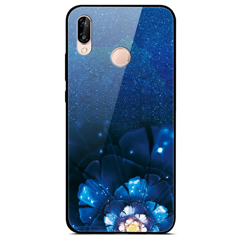 Закаленное стекло Чехол для Huawei P20 Lite Чехол Жесткий ПК Красочный чехол для Huawei P20 Pro Бампер Чехол для телефона P 20 P 20 Pro Lite Coque
