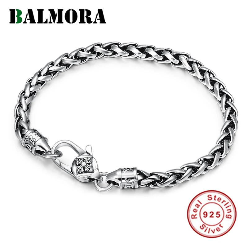 Браслет BALMORA из стерлингового серебра 925 пробы для женщин и мужчин плетка шести