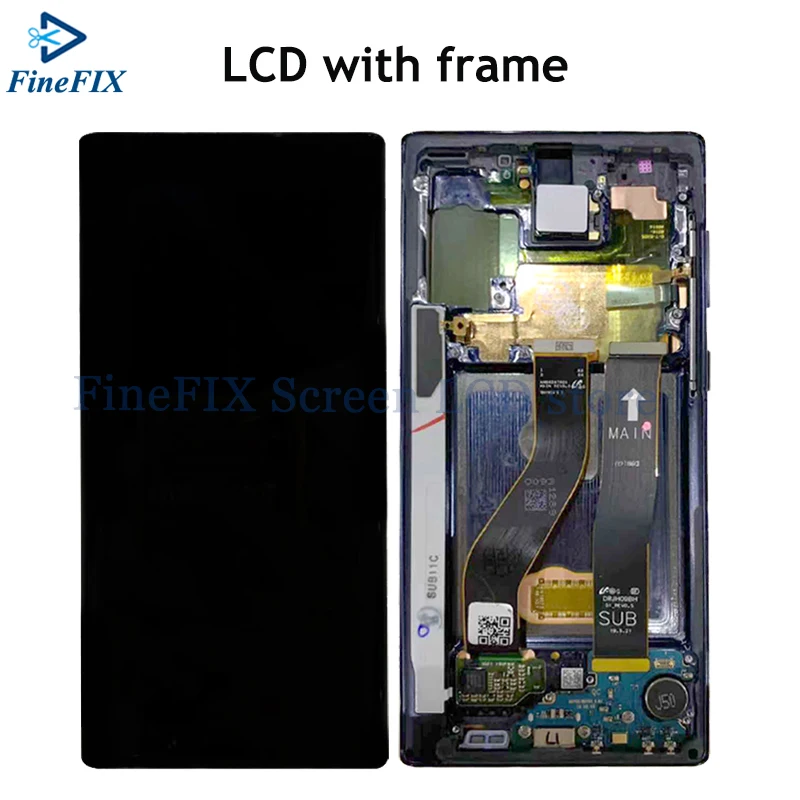 Для Samsung Galaxy Note 10 Lcd N970F N9700 с рамкой дисплей сенсорный экран дигитайзер для note10 + plus