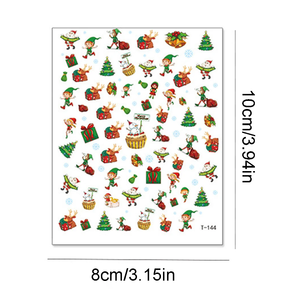 

1 Sheet Winter Nail Stickers Snowman Snowflake Deer Design Self Adhesive Transfer Decals Christmas Nail Art Decoration Stickers