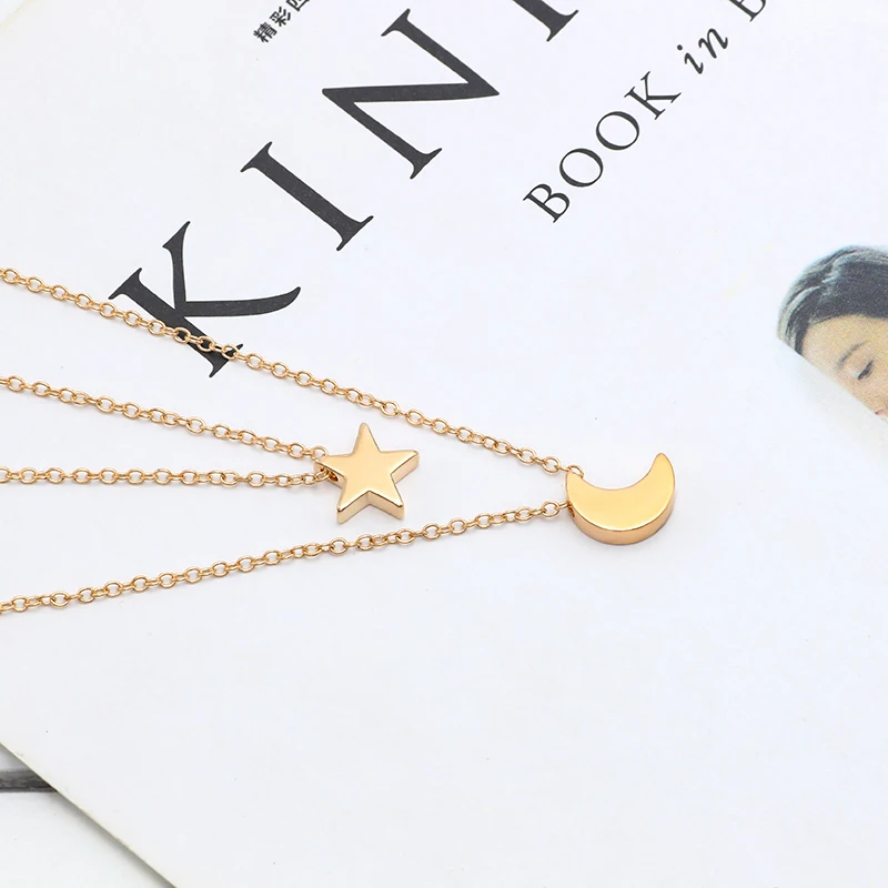 Подарок на день рождения колье ожерелье кривые полумесяца с изображением луны и