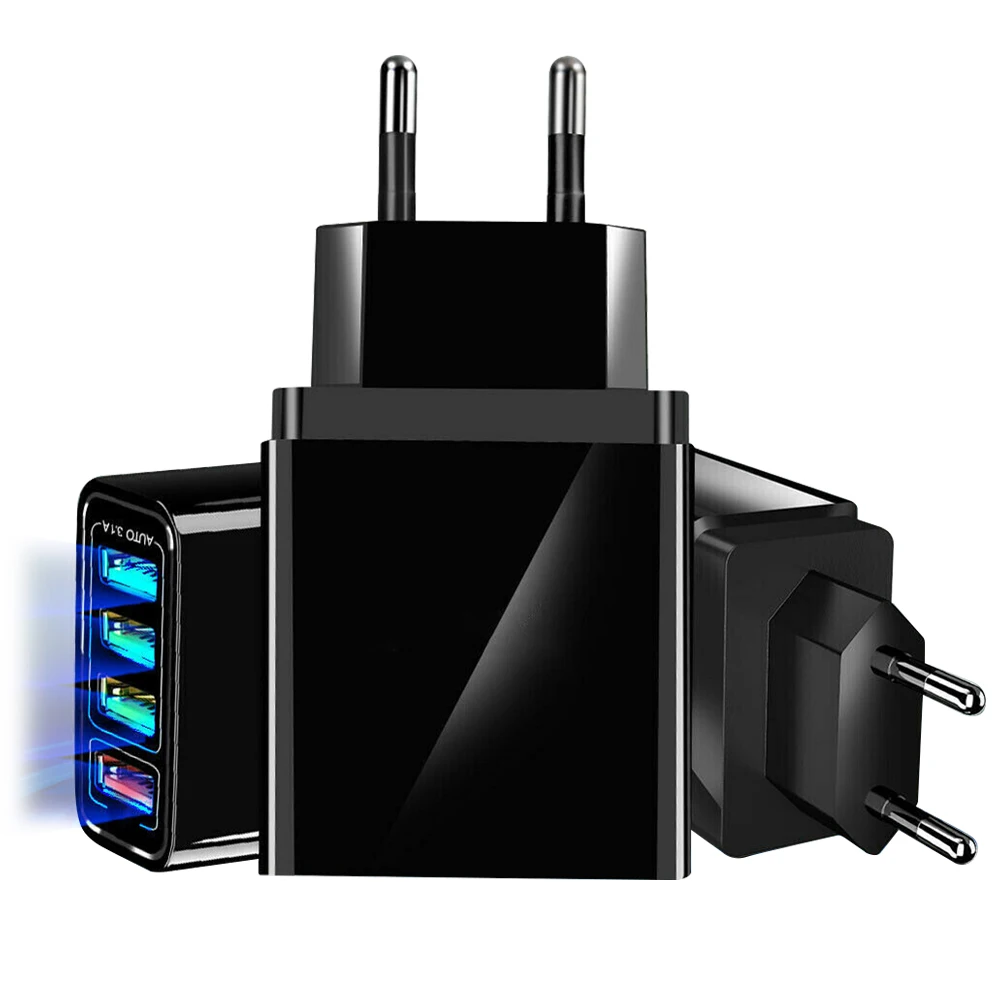 4 порта зарядное устройство для мобильного телефона Быстрая зарядка usb хаб