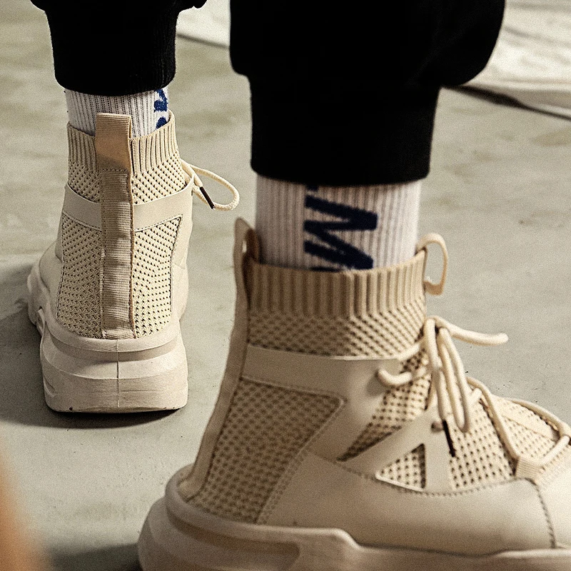 Модные повседневные мужские носки с высоким берцем прогулочная обувь Мужская