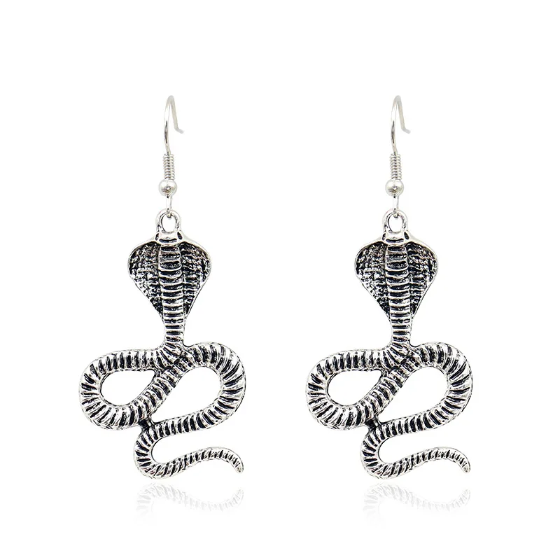 

Retro Vintage Cobra Dangle Earrings Punk Cool Animal Snake Drop Earrings For Women Girls Ear Hoop Jewelry New 2021 Fashion