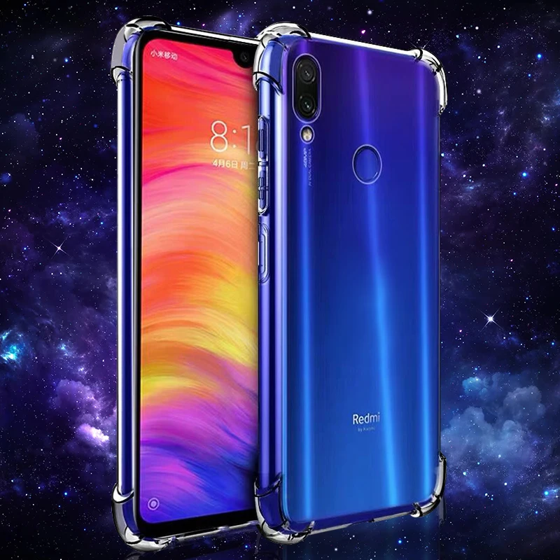 Transparent Anti-Knock Airbag TPU Case For Xiaomi Redmi Note 7 Pro Crystal Clear Cover Soft Silicone for 7A Coque |
