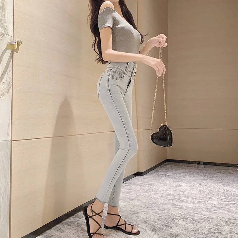 

Boyfriend Jeans for Women Korean Style Long Trousers Sexy Hip Large Size Pencil Jeans Ladies Denim Pants Vaqueros Mujer