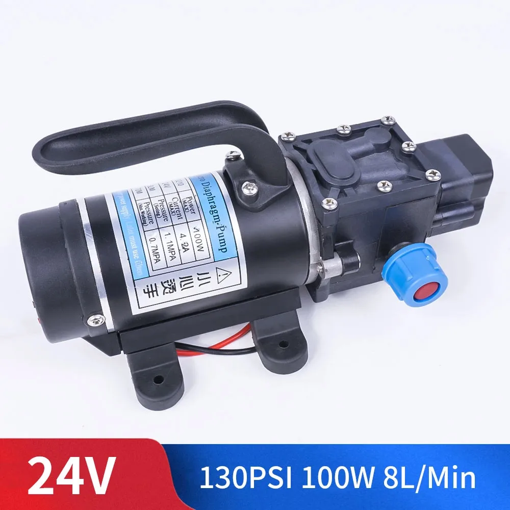 pressure switch type DC 12V 24V 100W 130PSI 10L/мин воды высокой Давление мембранный насос из нержавеющей стали самовсасывающий рефлюксный насос с автоматическим переключателем для Садовый вагон - Напряжение: pressure switch type