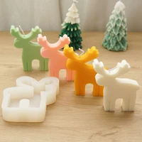 christmas elk silicone candle mold fawn shape soap chocolate molds home decoration christmas gift candle making kit resin mould