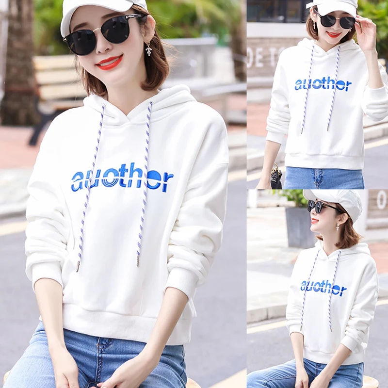 

Short Hooded Sweatshirt Harajuku Ladies Hoodie New Style Korean Ladies Long Sleeve Tops And Shirts